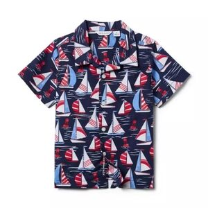 NWT Sz 4 Janie And Jack The Cabana Shirt Merchant Marine Sailboat ⛵ Nautical